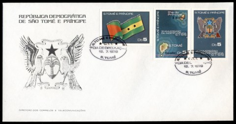 Sao-Tome-et-Principe-1978-Independence-3rd-Anniversary-FDC