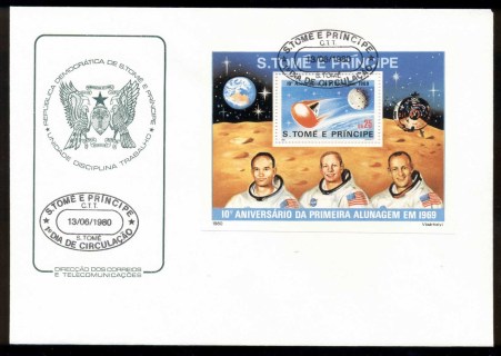 Sao-Tome-et-Principe-1980-Moon-Landing-10th-Anniversary-MS-FDC