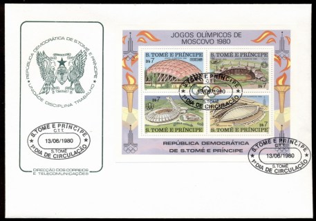 Sao-Tome-et-Principe-1980-Olympic-Venues-MS-FDC