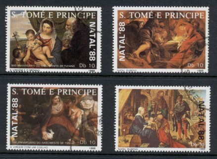 Sao-Tome-et-Principe-1988-Xmas-paintings-CTO