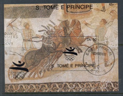 Sao-Tome-et-Principe-1989-Summer-Olympics-Barcelona-Mosaics-MS-CTO