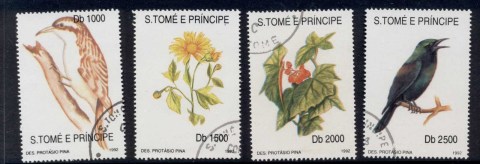 Sao-Tome-et-Principe-1992-Flowers-Birds-CTO