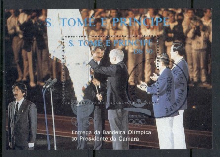 Sao-Tome-et-Principe-1992-Olympic-Flag-MS-CTO