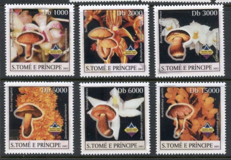 Sao-Tome-et-Principe-2003-Flowers-Funghi