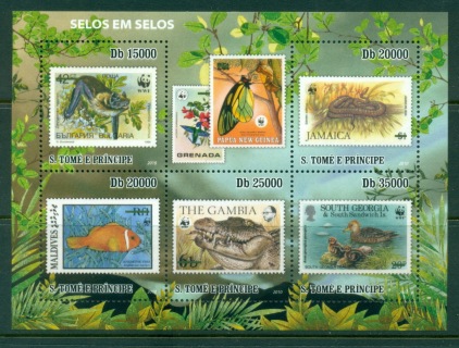 Sao-Tome-et-Principe-2010-WWF-Wildlife-Stamps-on-Stamps-MS-MUH