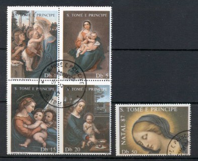 Sao-Tome-et-Principe-1987-Xmas-paintings-CTO