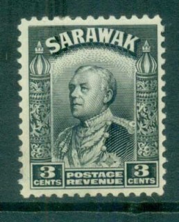 Sarawak-1934-41-Sir-Charles-Vyner-Brooke-3c-black-MH-lot82192