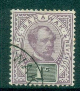 Sarawak-1888-97-Sir-Charles-Johnson-Brooke-1c-FU-lot82290