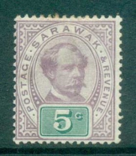 Sarawak-1888-97-Sir-Charles-Johnson-Brooke-5c-MH-lot82293