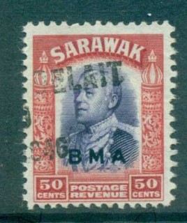 Sarawak-1945-Sir-Charles-Vyner-Brooke-Opt-BMA-50c-FU-lot82264