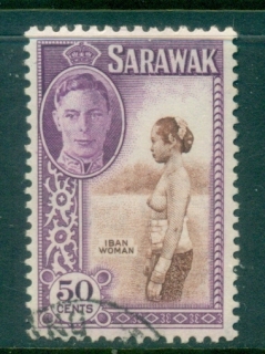 Sarawak-1950-52-KGVI-Pictorials-50c-FU