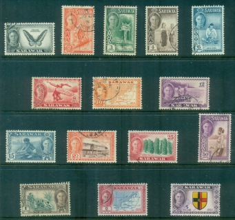 Sarawak-1950-52-KGVI-Pictorials-Asst-FU