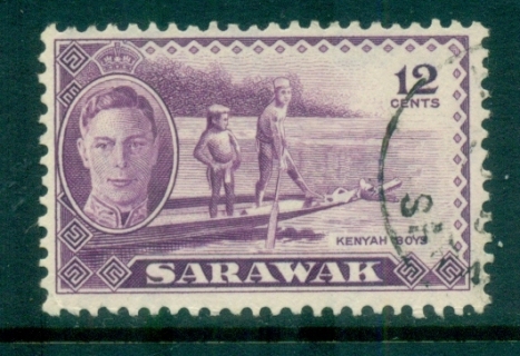 Sarawak-1950-KGVI-Kenyah-Boys-12c-FU-lot82280