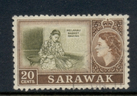 Sarawak-1955-57-QEII-Pictorial-20c-FU