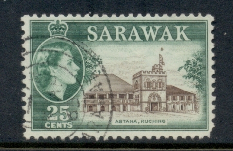 Sarawak-1955-57-QEII-Pictorial-25c-FU_1