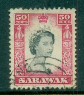 Sarawak-1955-57-QEII-Pictorials-50c-FU