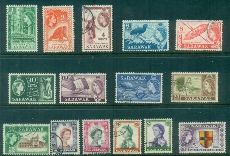 Sarawak-1955-57-QEII-Pictorials-FU