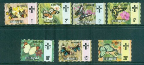 Sarawak-1971-Butterflies-State-Crest-MLH-lot82310