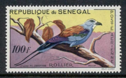 Senegal 1961 Bird, Abyssinian Rolle 100f