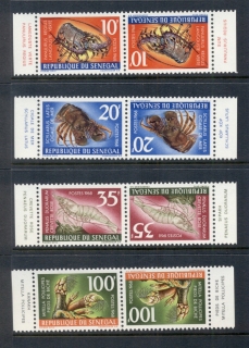 Senegal 1968 Marine Life, 10. 20. 35 & 100f setenant pairs