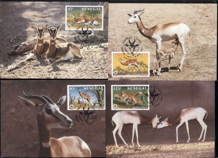 Senegal 1986 WWF Dama gazelle 4xMaxicard