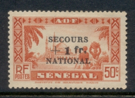 Senegal 1939 Pictorial Surch 50c + 1f