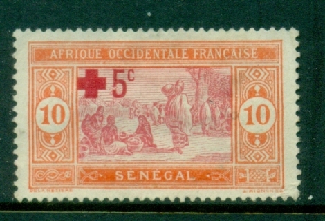 Senegal 1915 Red Cross Surch. 4c on 15c