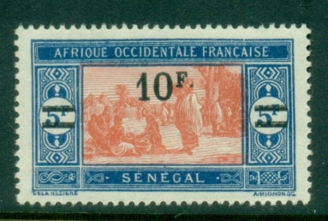 Senegal 1924-27 Surcharge 10f on 5f