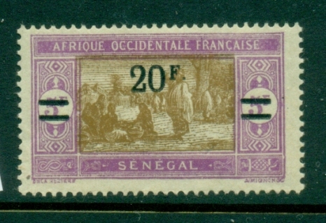 Senegal 1924-27 Surch. 20f on 5f