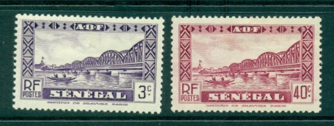 Senegal 1935-40 3c, 40c Faidherbe Bridge