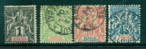 Senegal 1892-1900 1,5,10,15c Navigation & Commerce