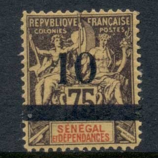 Senegal 1903 Navigation & Commerce surch 10c on 75c