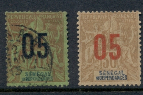 Senegal 1912 Navigation & Commerce Surcharged Asst