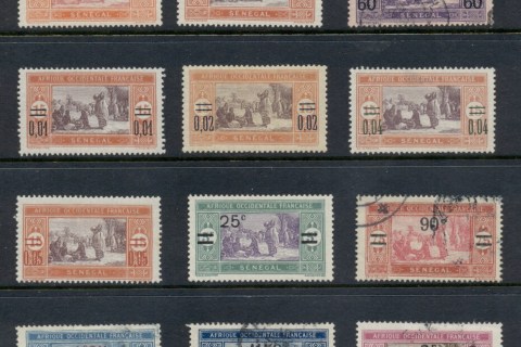 Senegal 1922-27 Pictorials Surgharged Asst