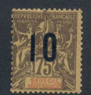Senegal 1912 Navigation & Commerce 10c on 75c Surch