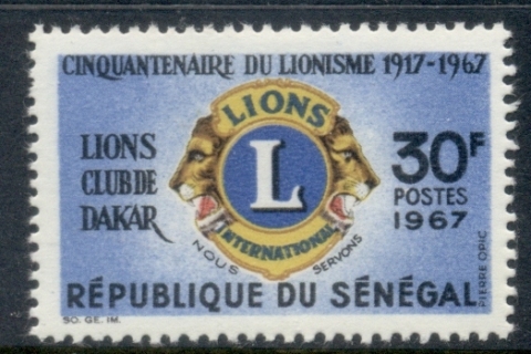 Senegal 1967 Lions Intl. 50th Anniv.