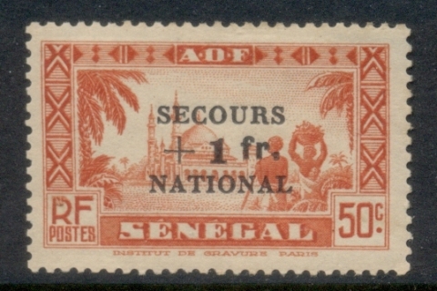 Senegal 1939 Pictorial Surch 50c + 1f
