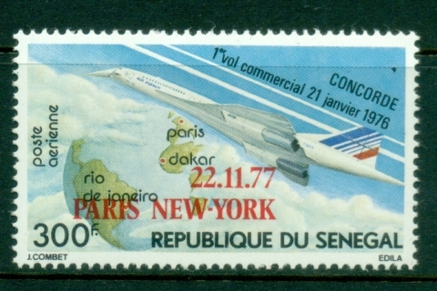 Senegal 1976 Concorde Flight Paris to Rio, Opt Paris-New York