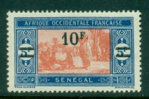 Senegal 1924-27 Surcharge 10f on 5f