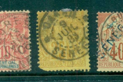 Senegal 1892-1900 Peace & Commerce France used in Senegal Asst