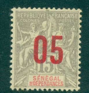 Senegal 1912 Peace & Commerce 5c on 15c