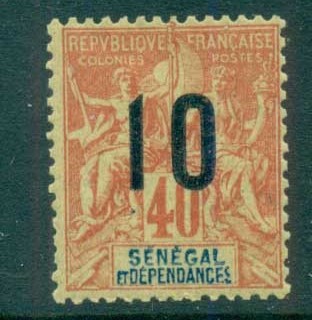 Senegal 1912 Peace & Commerce 10c on 40c
