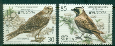 Serbia-2021-EUROPA-Stamps-Endangered-National-Wildlife-MUH