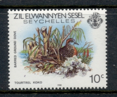 Seychelles-ZES-1983-88-Birds-10c-dated-1988-MUH