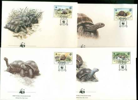 Seychelles-ZES-1987-Tortoises-4xFDC-lot51668