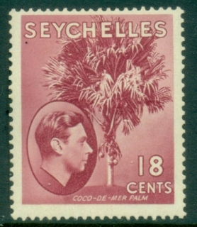 Seychelles-1938-41-KGVI-Pictorial-18c-Coco-de-Mer-Palm-MLH