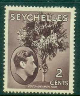 Seychelles-1938-41-KGVI-Pictorial-2c-Coco-de-Mer-Palm-MLH