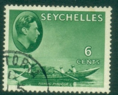 Seychelles-1938-41-KGVI-Pictorial-6c-Fishing-Pirogue-FU