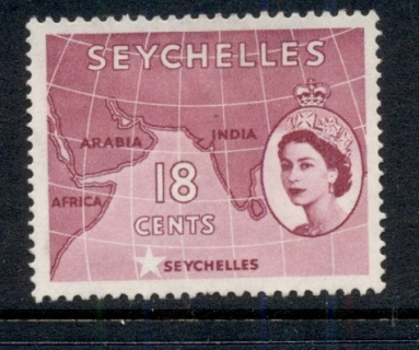 Seychelles-1954-56-QEII-Pictorials-18c-Map-MNG