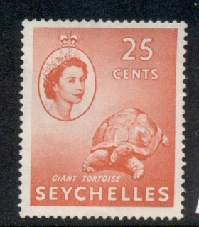 Seychelles-1954-56-QEII-Pictorials-25c-Giant-Tortoise-MNG